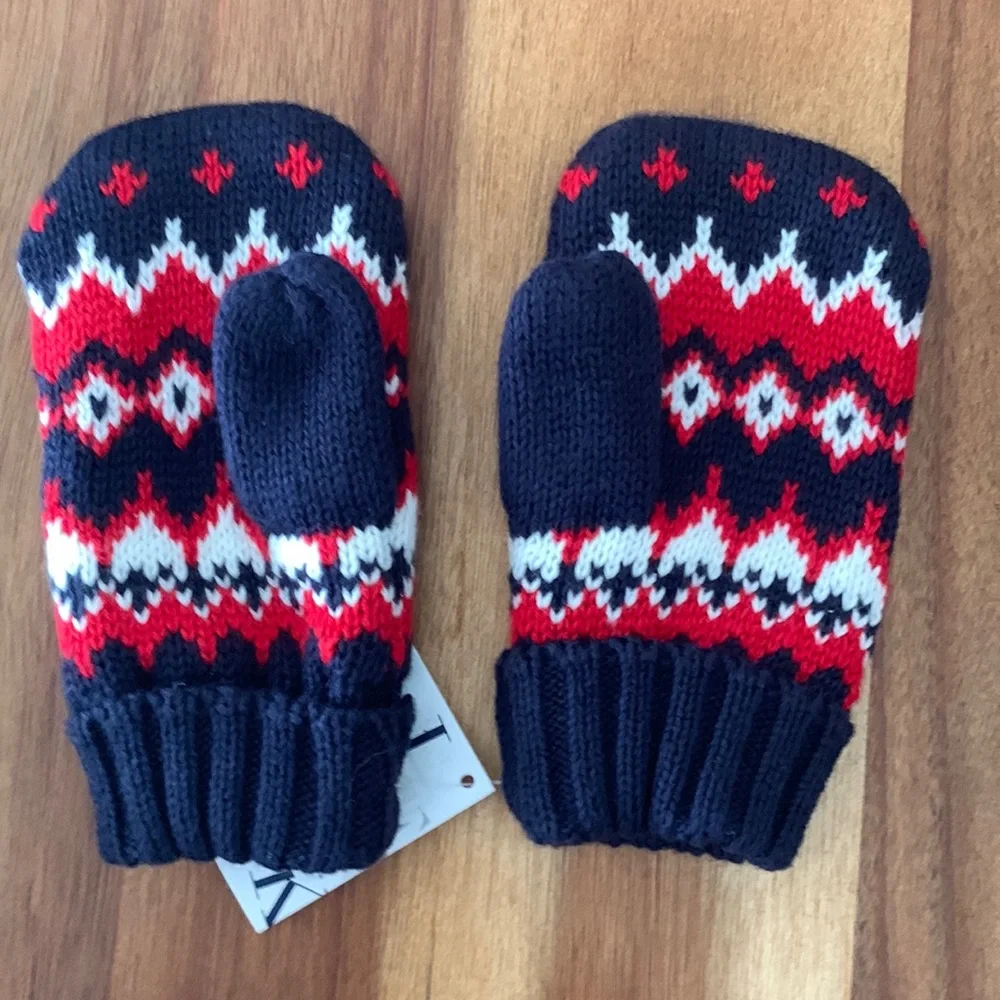 Janie and Jack Multi-Color Mittens Unisex